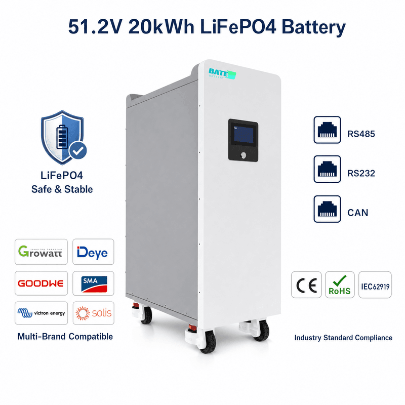 20kW 400Ah 51.2V フロアスタンド型LiFePO4バッテリー - 1